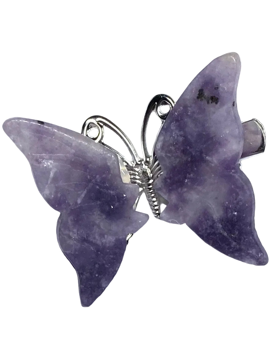 Lepidolite Butterfly Hair Clip