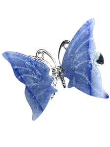 Blue Aventurine Halo Butterfly clips