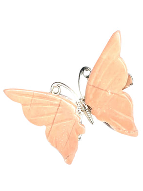 Pink Opal Halo Butterfly clips