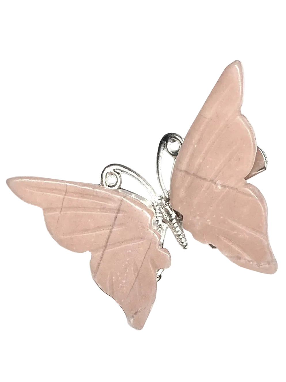 Pink Opal Butterfly Hair Clip
