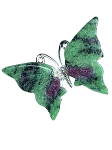 Ruby Zoisite Halo Butterfly clips