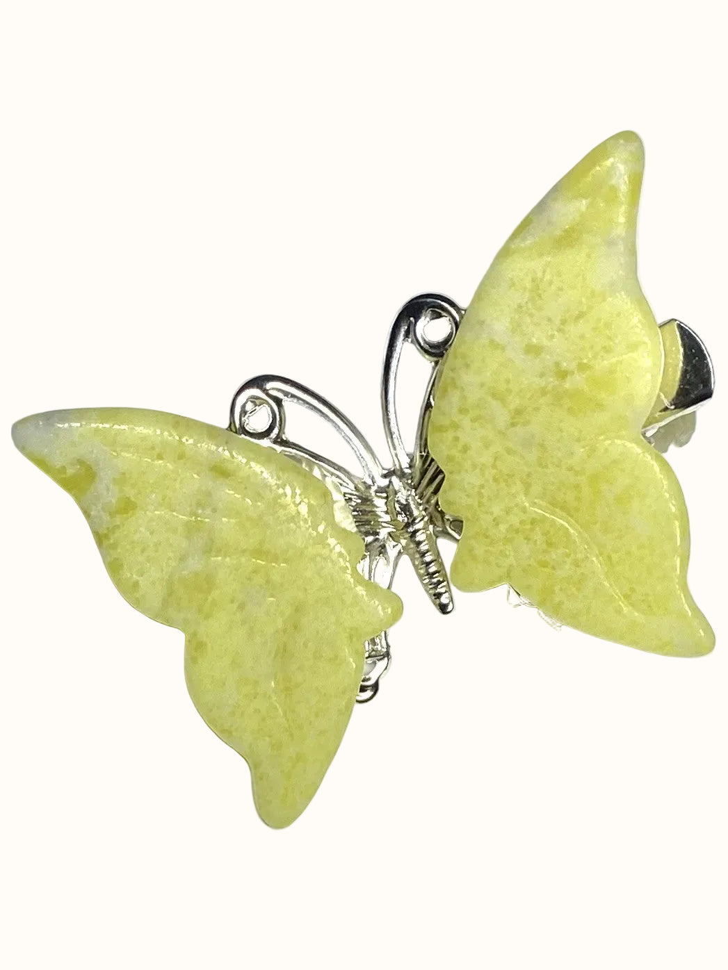 Green Jade Butterfly Hair Clip
