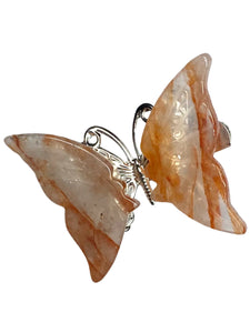 Fire Quartz Halo Butterfly clips