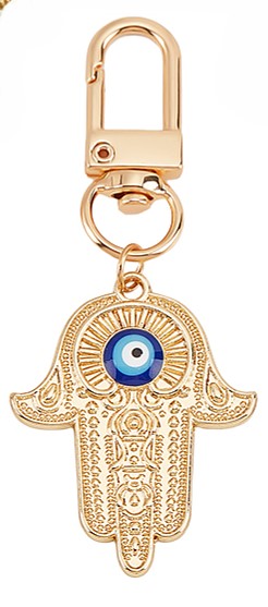 Gold Hamsa Evil Eye Bag Clip