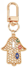 Gold Hamsa Evil Eye Bag Clip