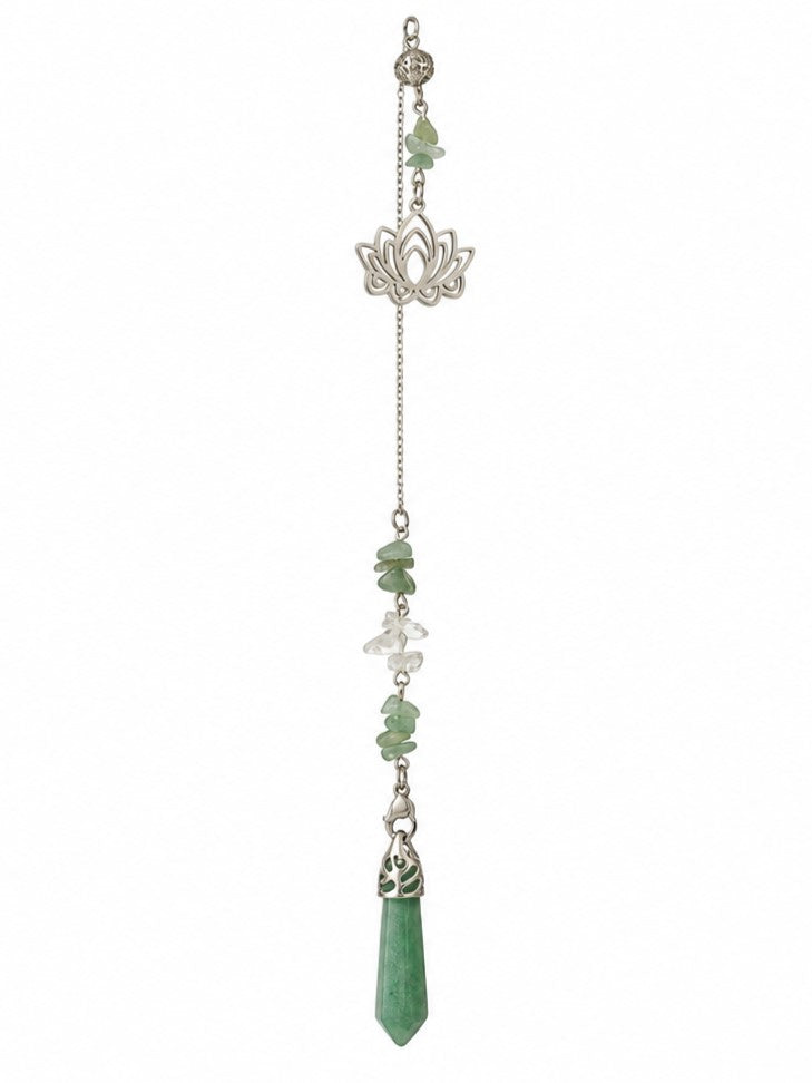 Green Aventurine Lotus Pendulum