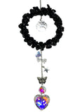 Black Obsidian with Heart Crystal Suncatcher