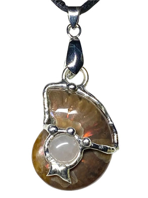 Self Love Ammolite Fossil Pendant