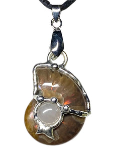 Self Love Ammolite Fossil Pendant