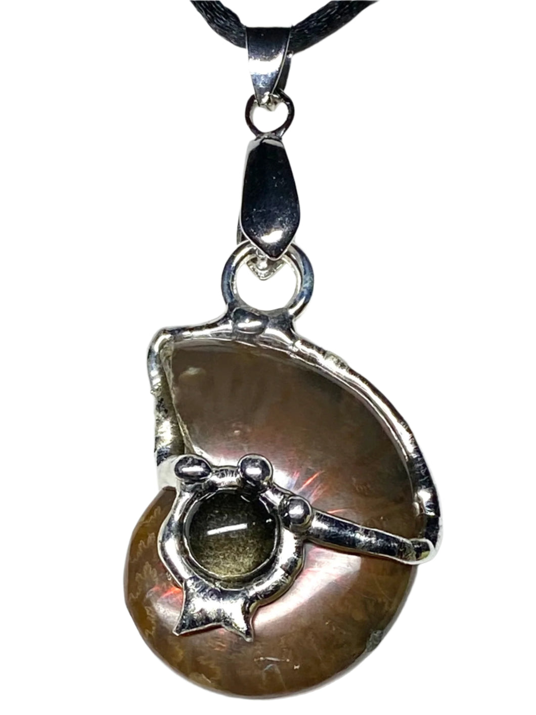 Mirror Ammolite Fossil Pendant