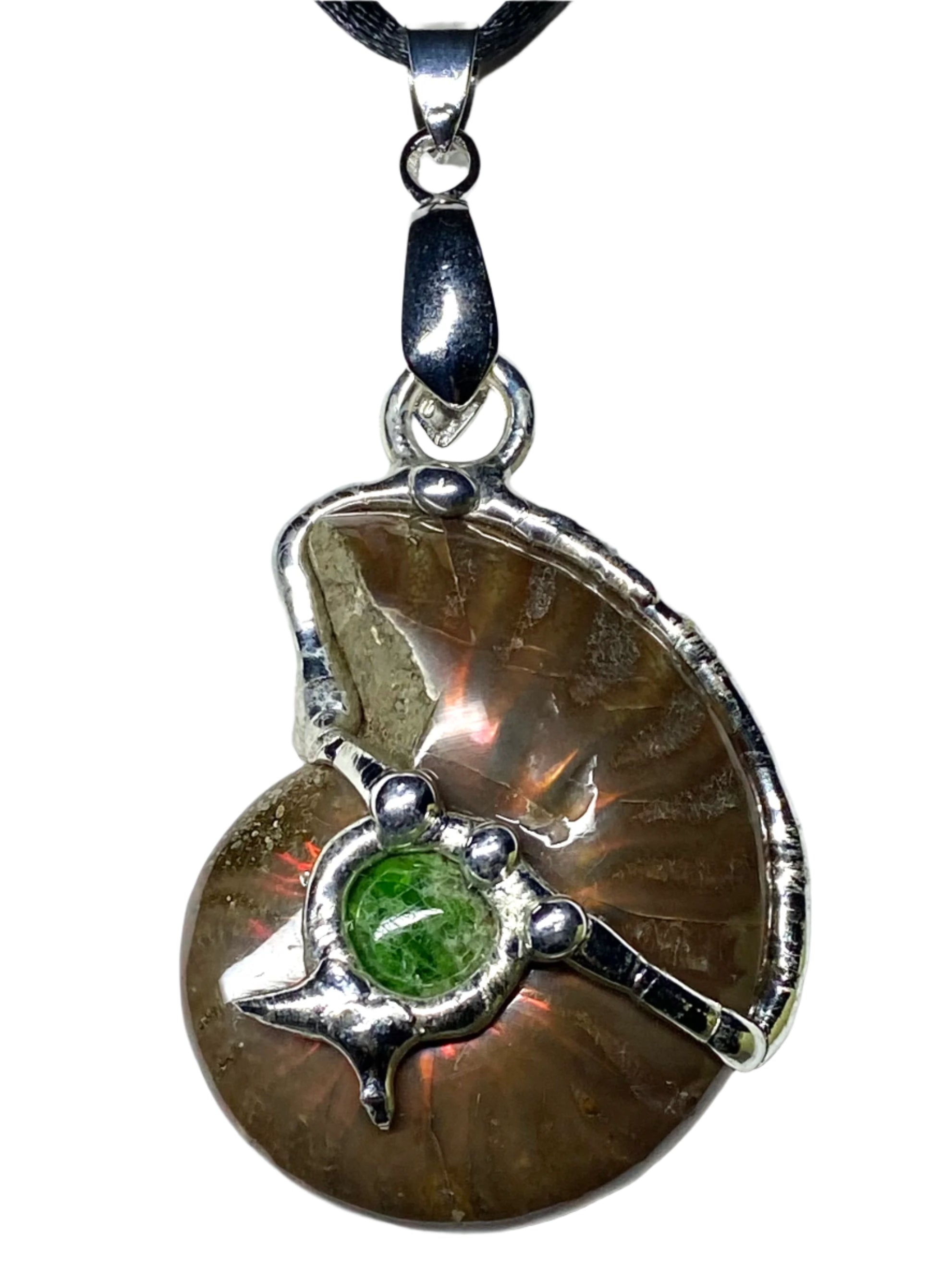 Awakened Heart Ammolite Fossil Pendant