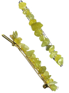 Lemon Jade Gold Hair Clips