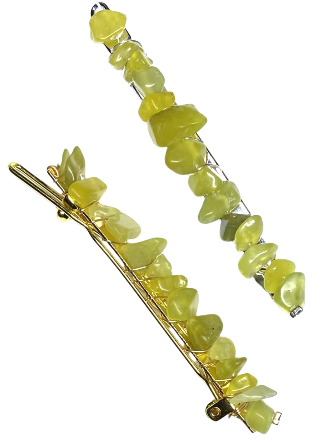 Lemon Jade Gold Hair Clips