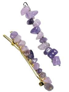 Lepidolite Gold Hair Clip