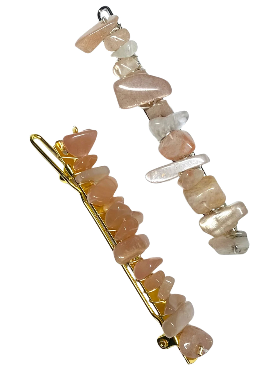 Sunstone Silver Hair Clips