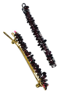 Garnet Gold Hair Clips