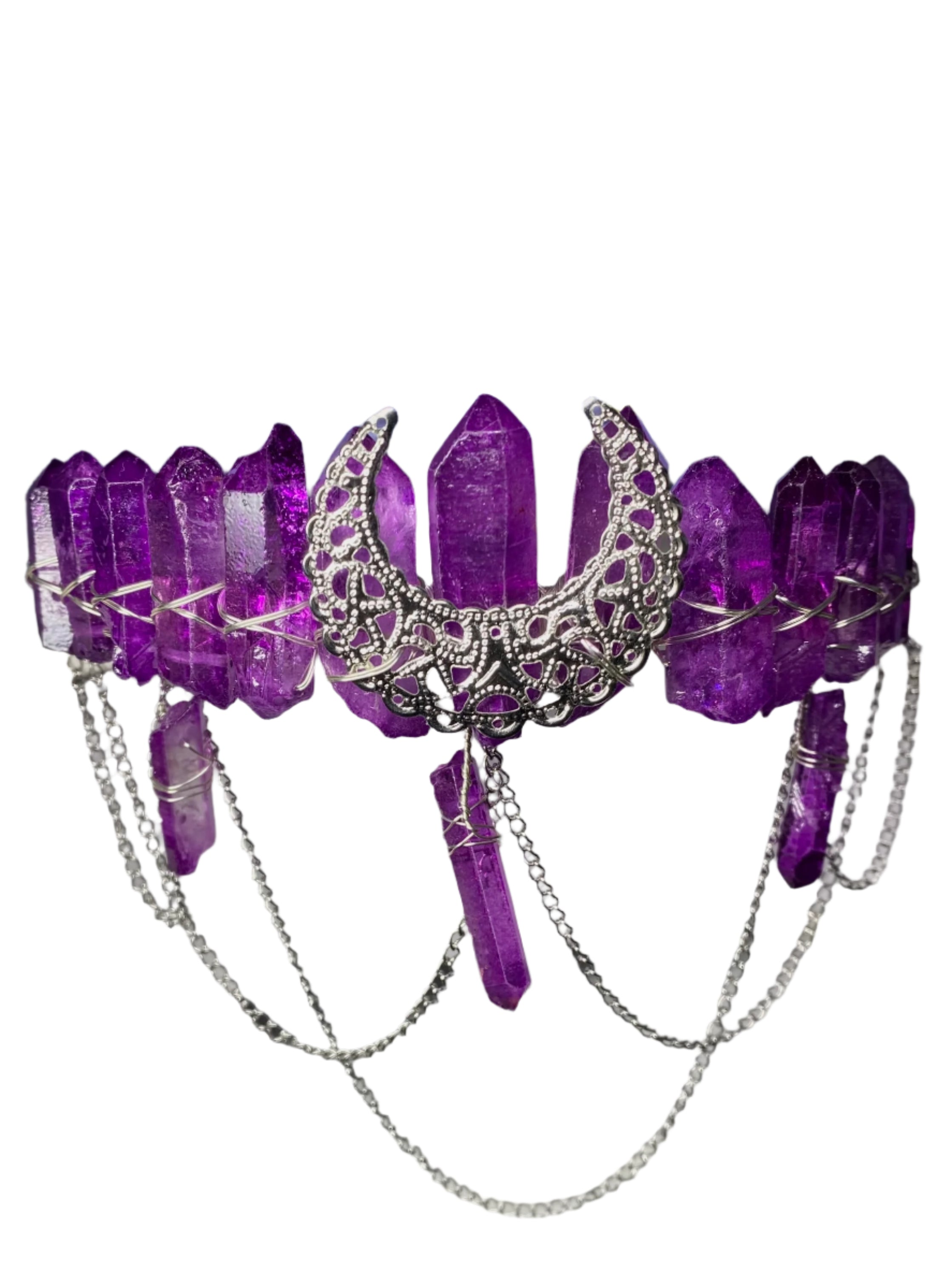 Angel Aura Purple Quartz Moon Diadem