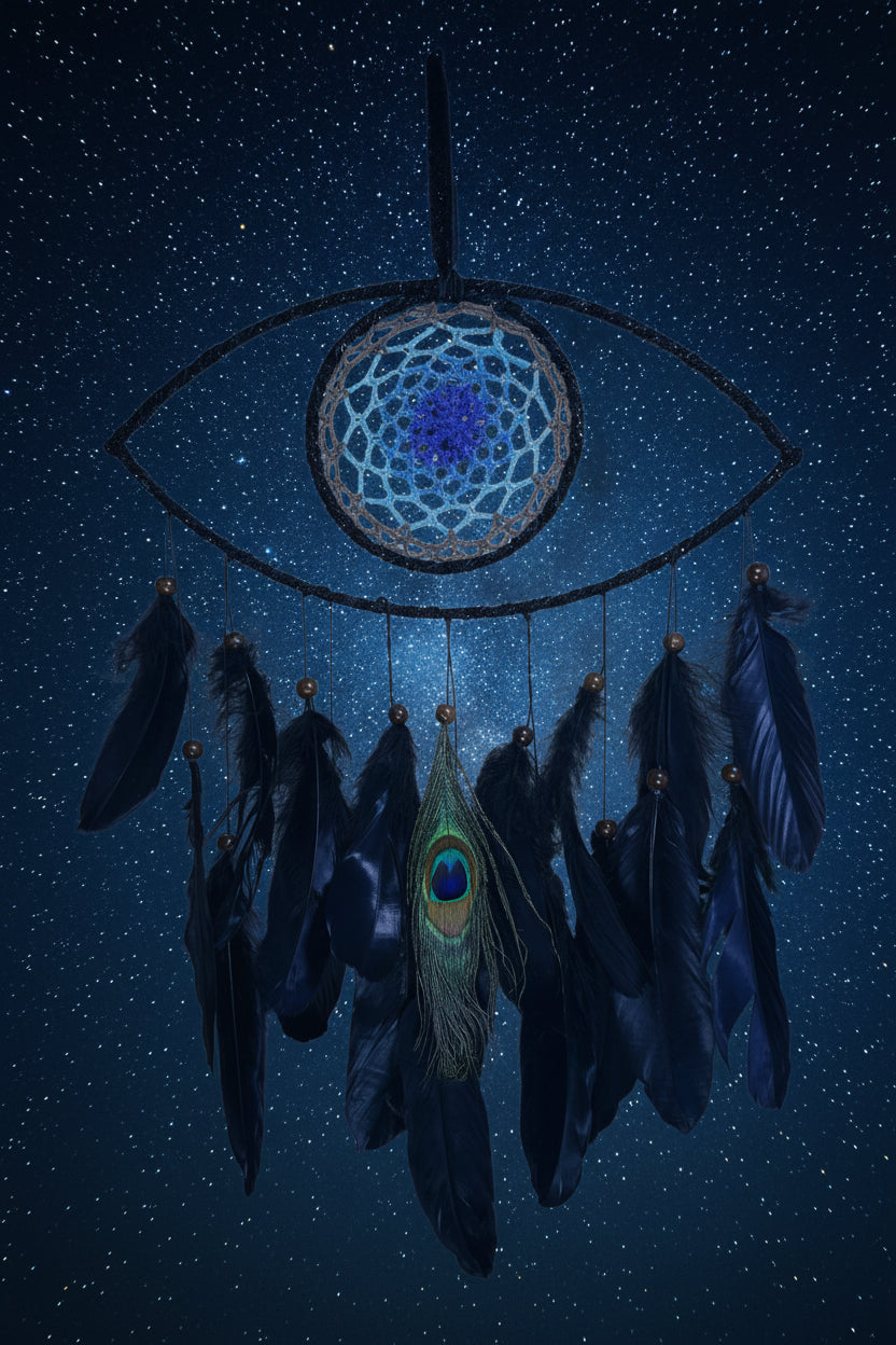 Black Crotchet Evil Eye Dreamcatcher