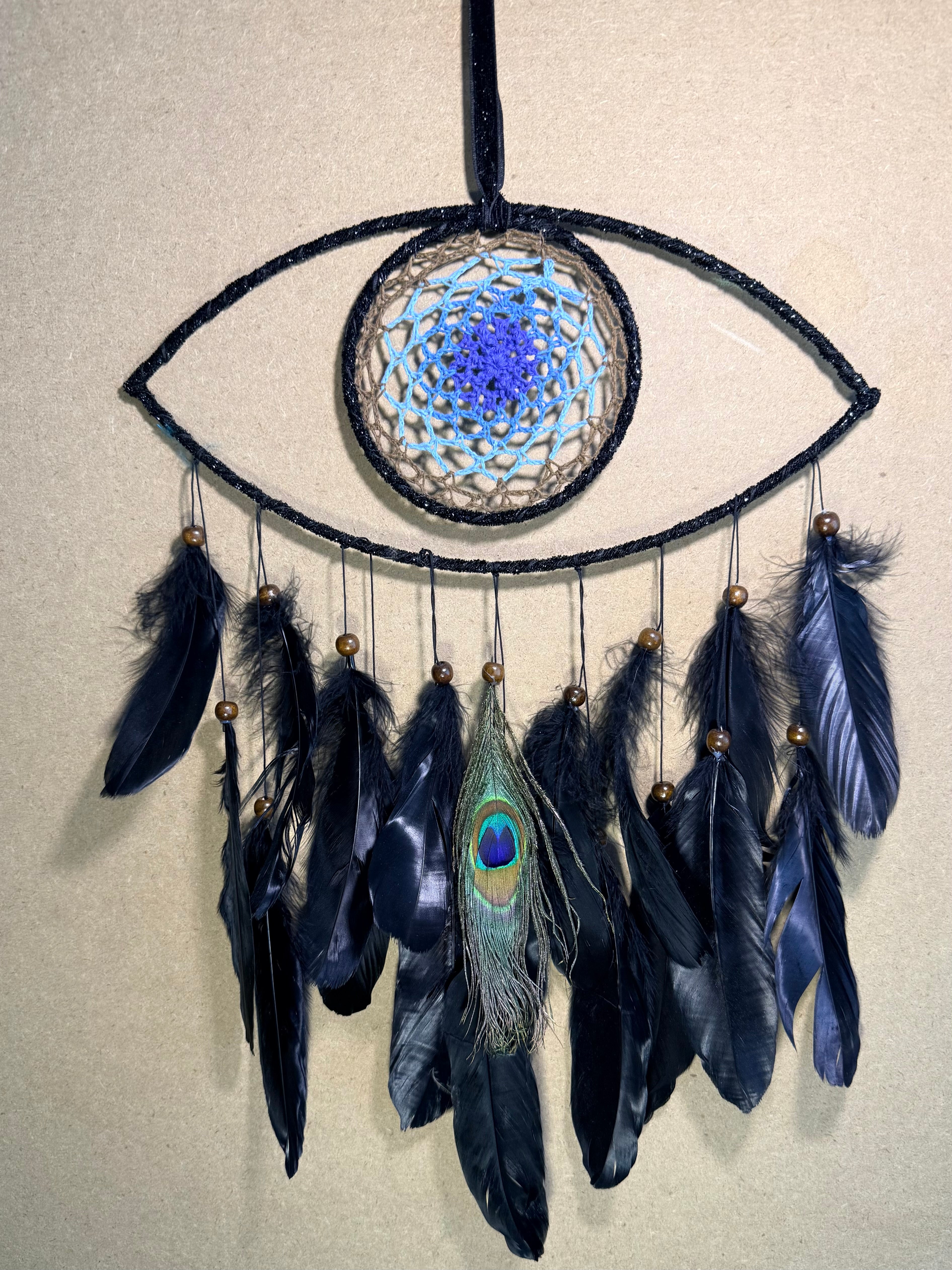 Black Crotchet Evil Eye Dreamcatcher