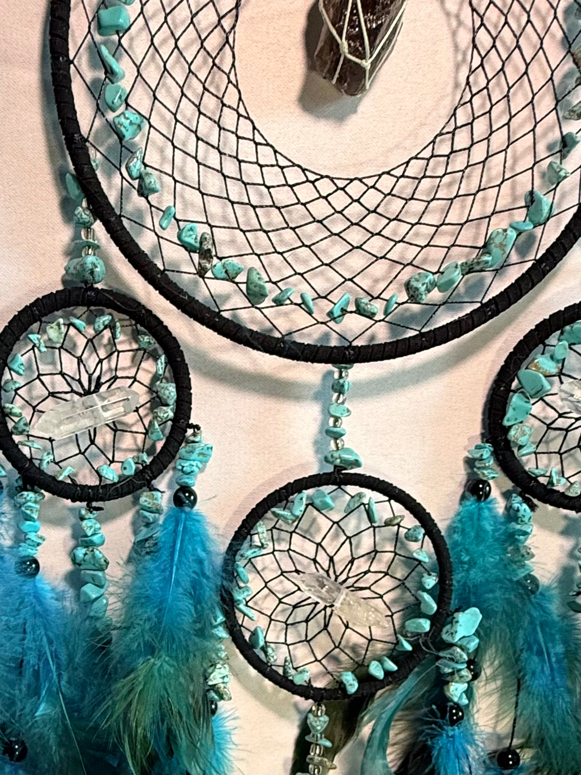 Turquoise and Black Dreamcatcher