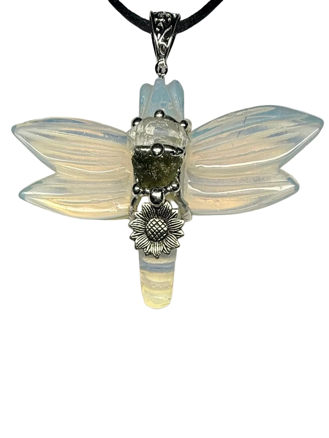 Moldavite Large Dragonfly Pendant