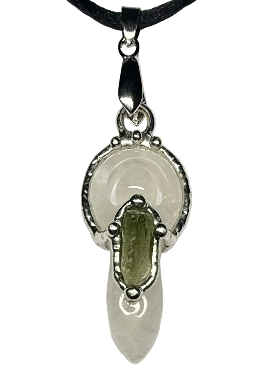 Moldavite Goddess Pendant