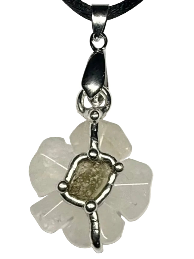 Moldavite Clover Pendant