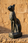 Black Jade Bastet Cat Carving (Large)