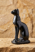 Black Jade Bastet Cat Carving (Small)