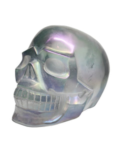 Clear Quartz Aura Skull