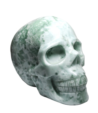 Green Snowflake Alabaster Skull