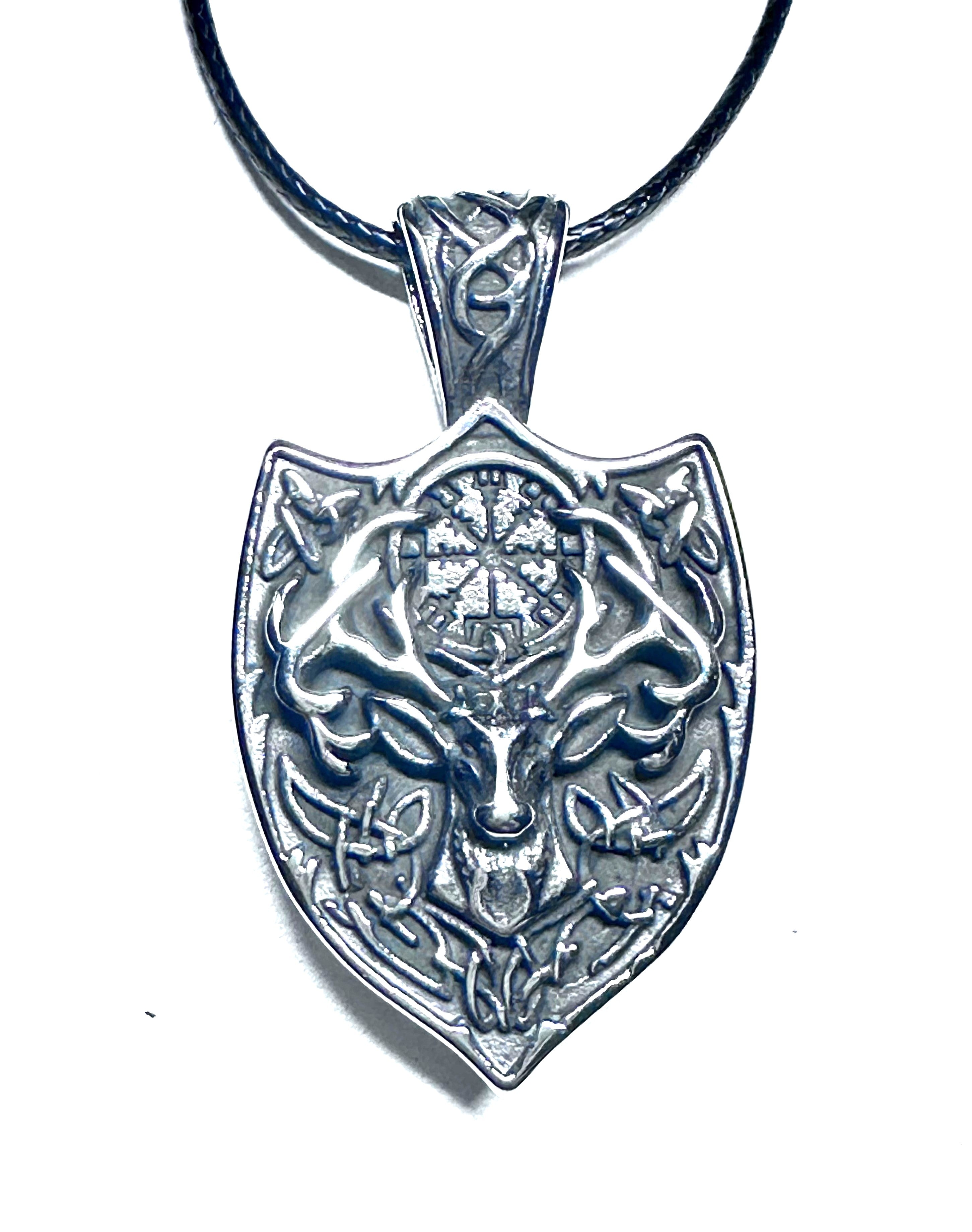 Stag Shield Charm Pendant