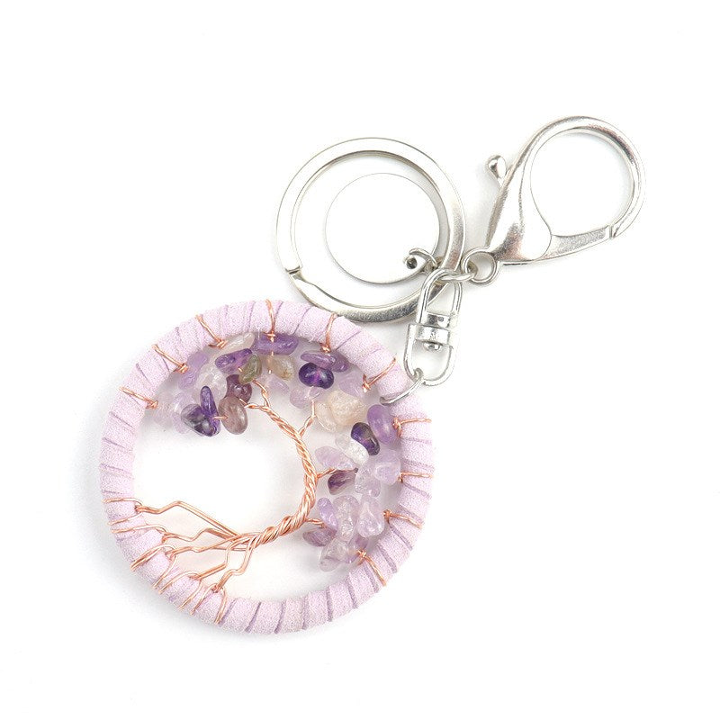 Amethyst Tree Keychain