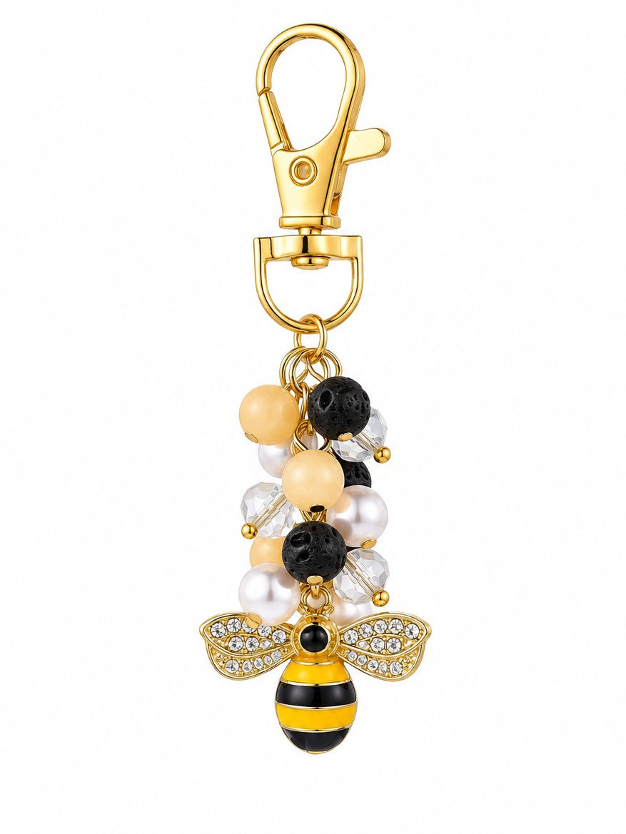 Gold Rhinestone Bee Clip