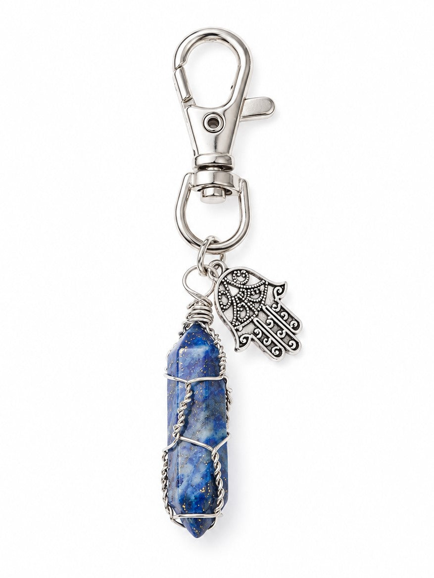 Lapis Wire Wrap Clip