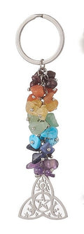 Chakra Cluster With Triquetra Charm Keychain