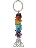 Chakra Cluster With Triquetra Charm Keychain