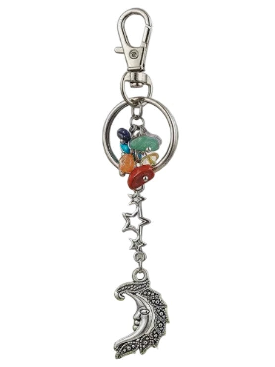 Stars with Moon Chakra Keychain