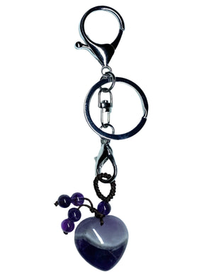 Amethyst Heart Keychain