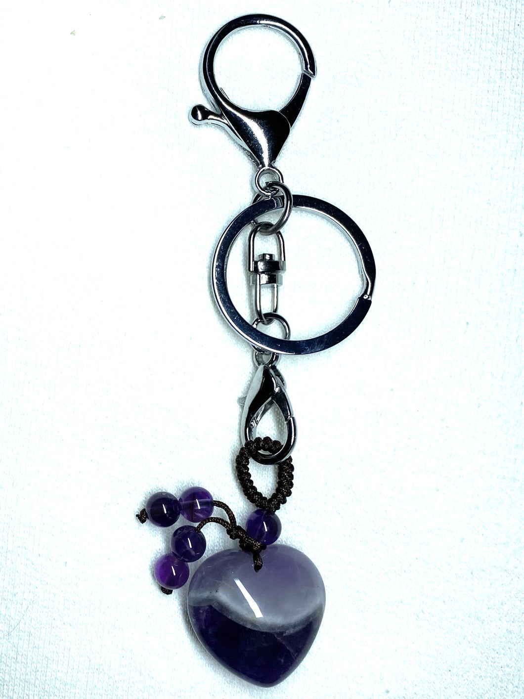 Amethyst Heart Keychain