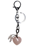Rose Quartz Heart Keychain