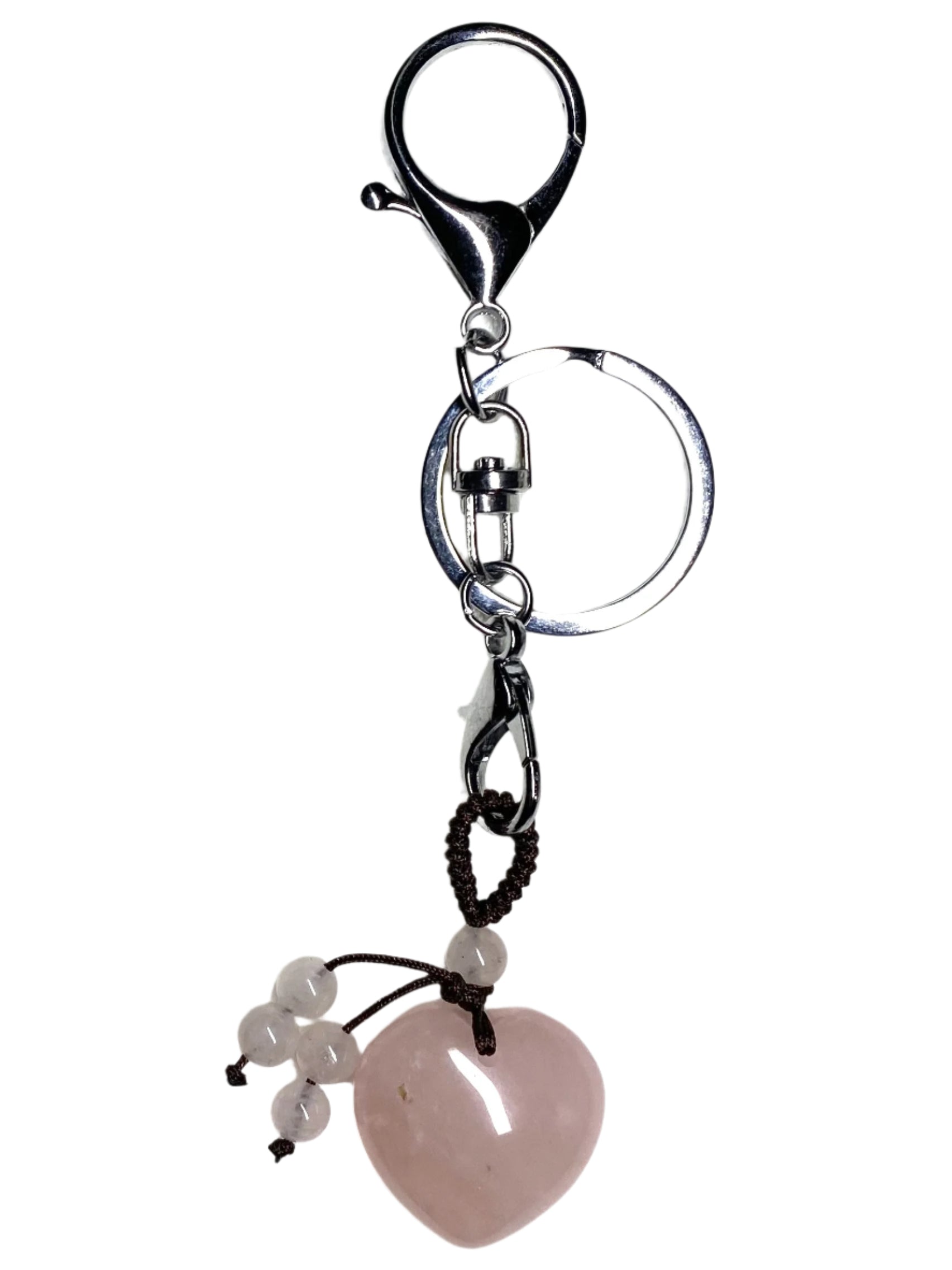 Rose Quartz Heart Keychain