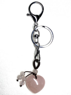 Rose Quartz Heart Keychain