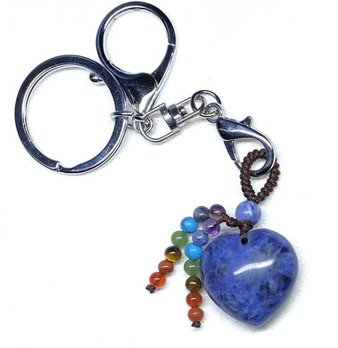 Sodalite Chakra Heart Keychain