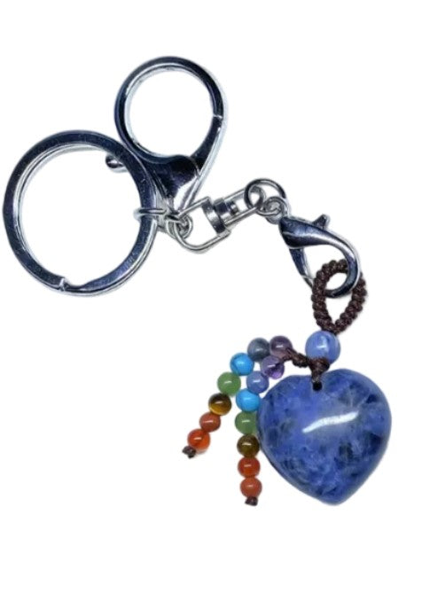 Sodalite Chakra Heart Keychain