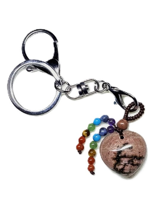 Rhodonite Chakra Heart Keychain