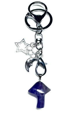 Amethyst Mushroom Keychain