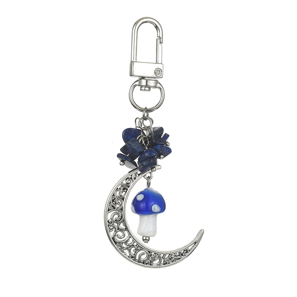 Sodalite Mushroom and Moon Bag Clip