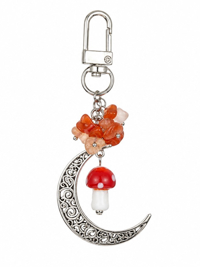 Carnelian Mushroom and Moon clip