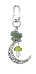 Green Aventurine Mushroom and Moon Bag Clip